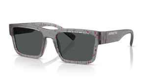 Matte Transparent Grey/Pink Splatter